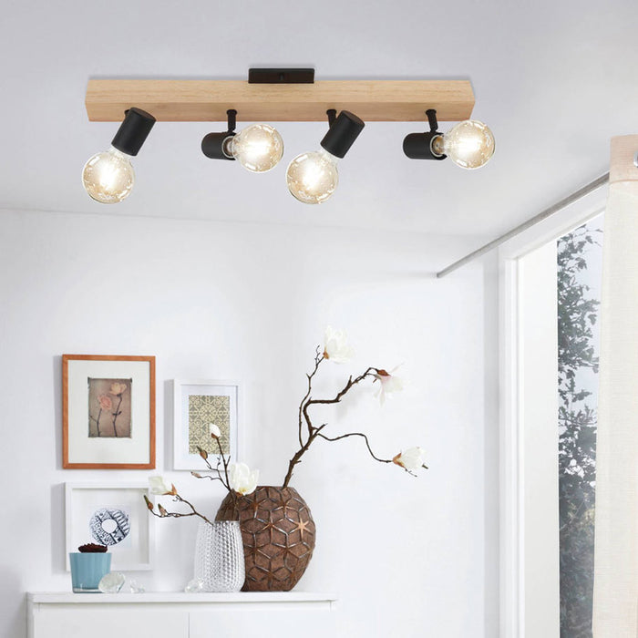 SPOT E27 QUAD OAK/BLACK EGLO TOWNSHEND 3