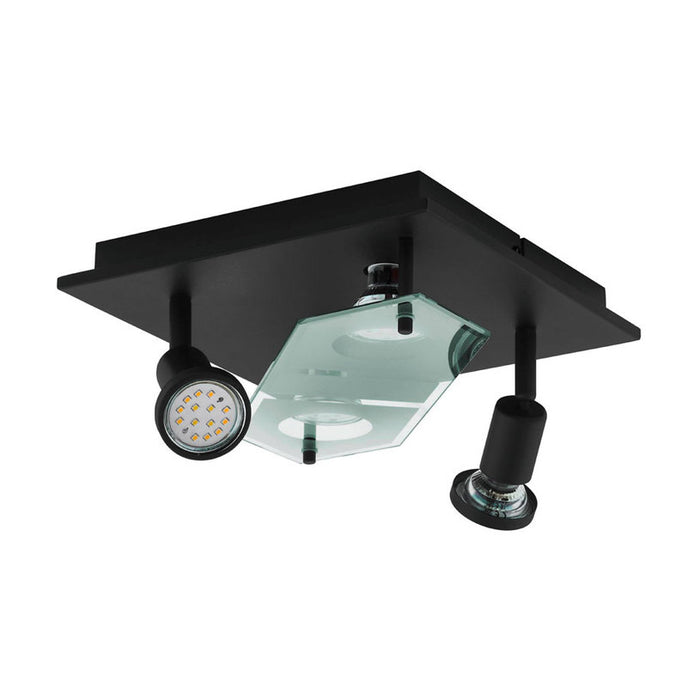 LED CEILING LAMP 4XGU10 4X3W BLACK/BLACK- TRANSPARENT EGLO CABO 2