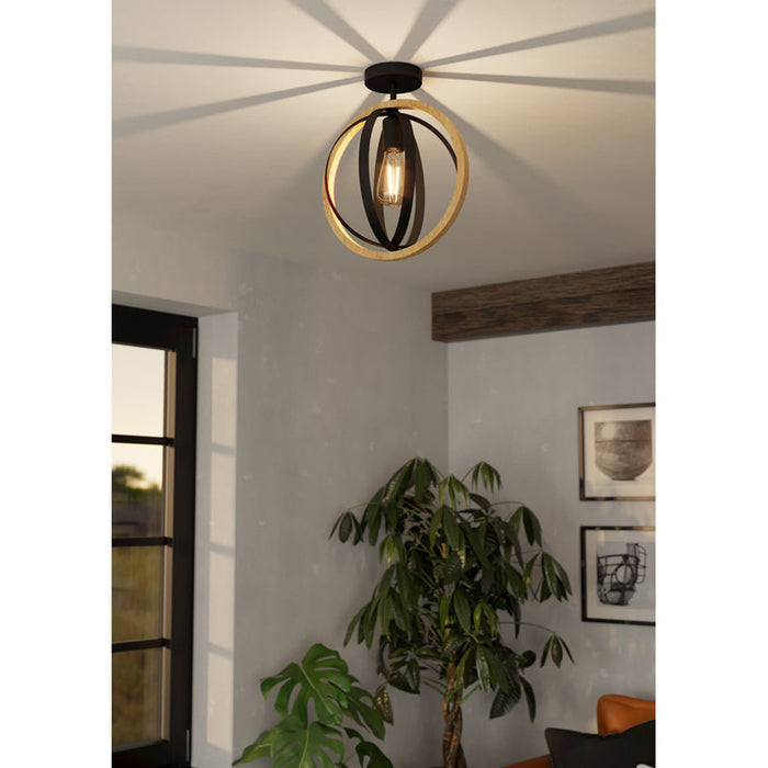 CHANDELIER E27 BLACK EGLO BASILDON