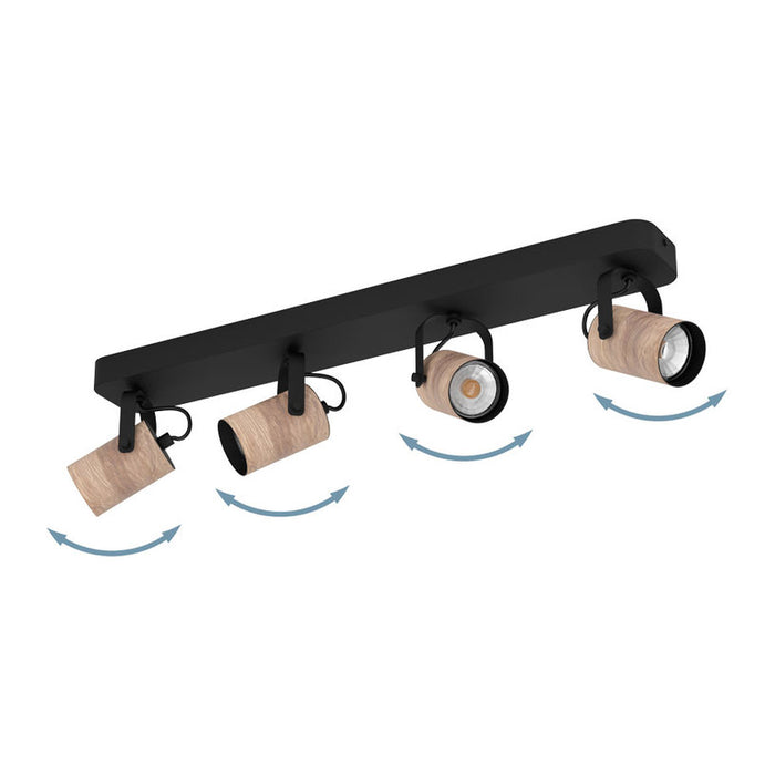 SPOTLIGHT 4XGU10 BLACK EGLO CAYUCA