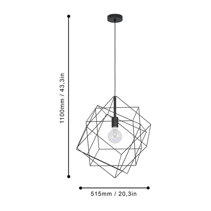 PENDANT E27 BLACK EGLO STRAITON