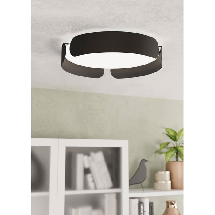 LED CEILING LAMP 24W 3000K 35CM BLACK EGLO VALCASOTTO