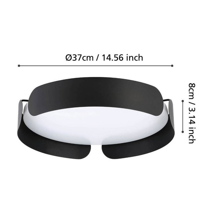 LED CEILING LAMP 24W 3000K 35CM BLACK EGLO VALCASOTTO