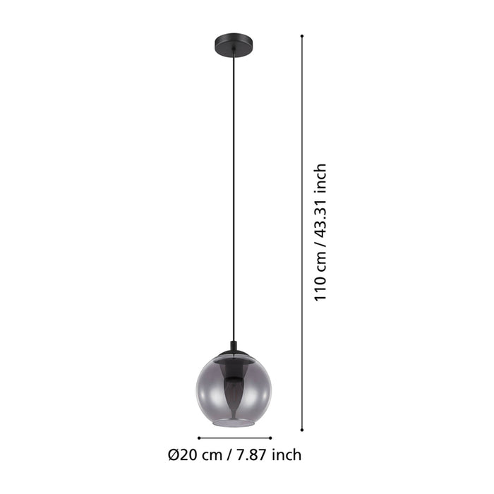 PENDANT E27 BLACK EGLO ARISCANI