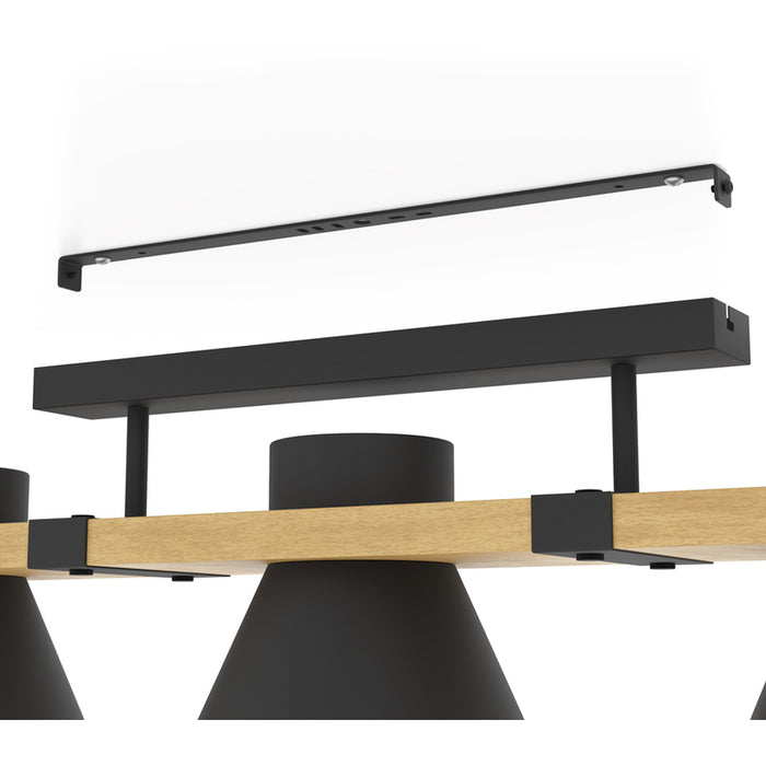 CHANDELIER 3XE27 BLACK EGLO MACCLES