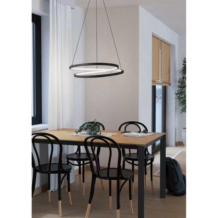 LED PENDANT 37W 3000K 4800LM BLACK EGLO RUOTALE