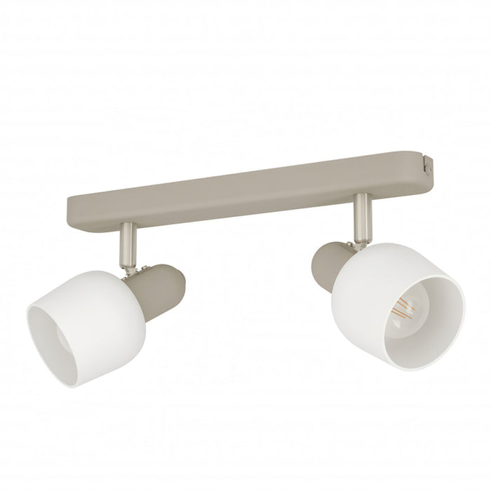 SPOT 2XE14 WHITE/SAND EGLO CORATO