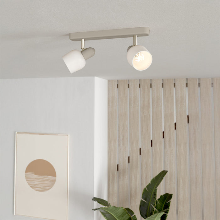 SPOT 2XE14 WHITE/SAND EGLO CORATO