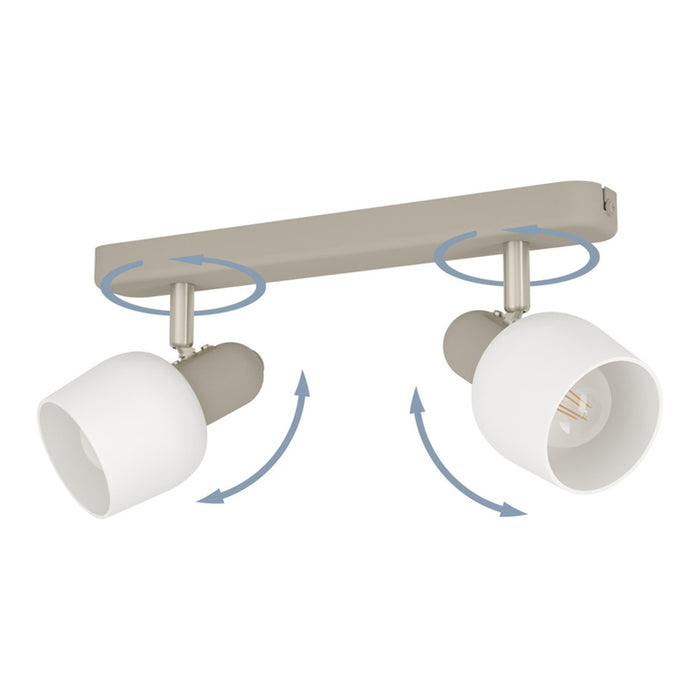 SPOT 2XE14 WHITE/SAND EGLO CORATO