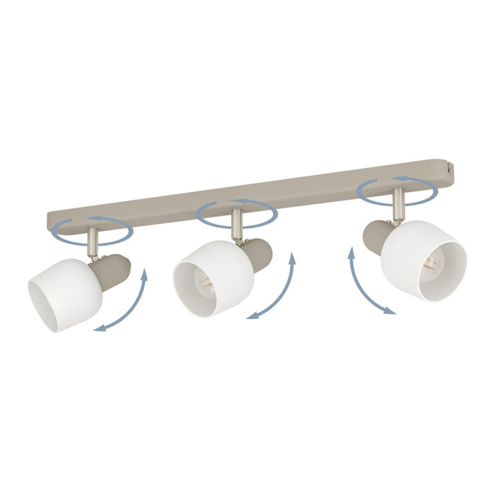 SPOT 3XE14 WHITE/SAND EGLO CORATO