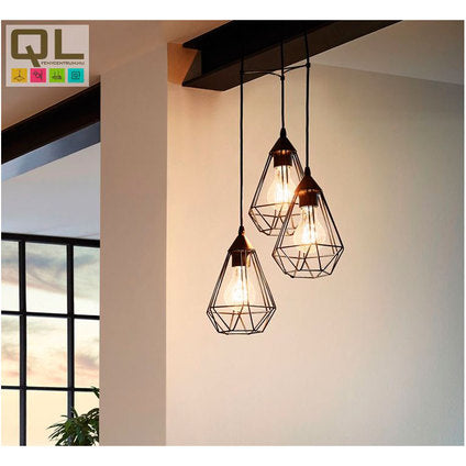 PENDANT 3XH27 BLACK GRID EGLO TARBES