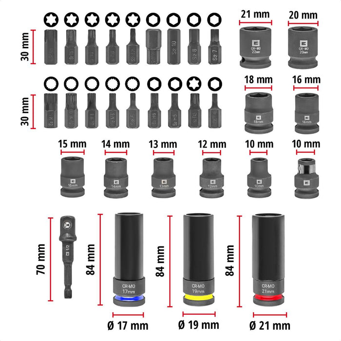 IMPACT SOCKET AND BITS SET 32H