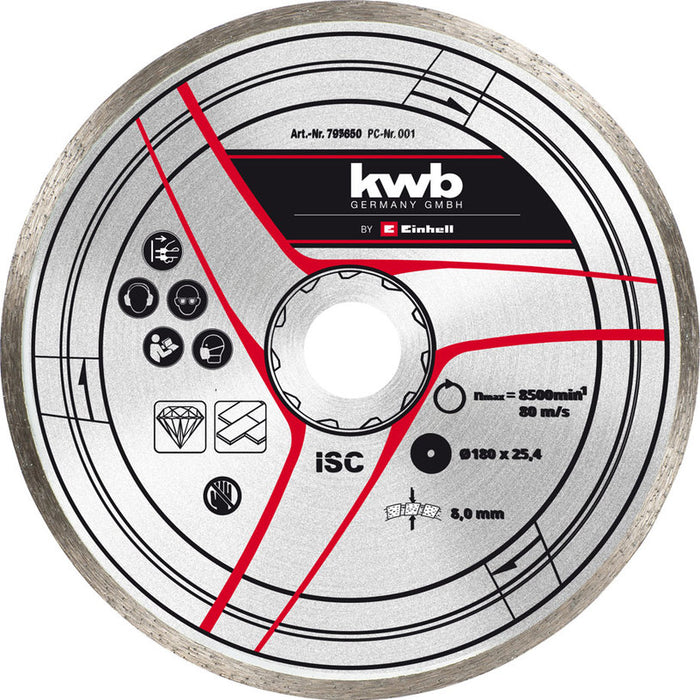 DIAMOND DISC FOR CUTTING TILE AND TERRACOTTE EINHELL 180x6x25.4