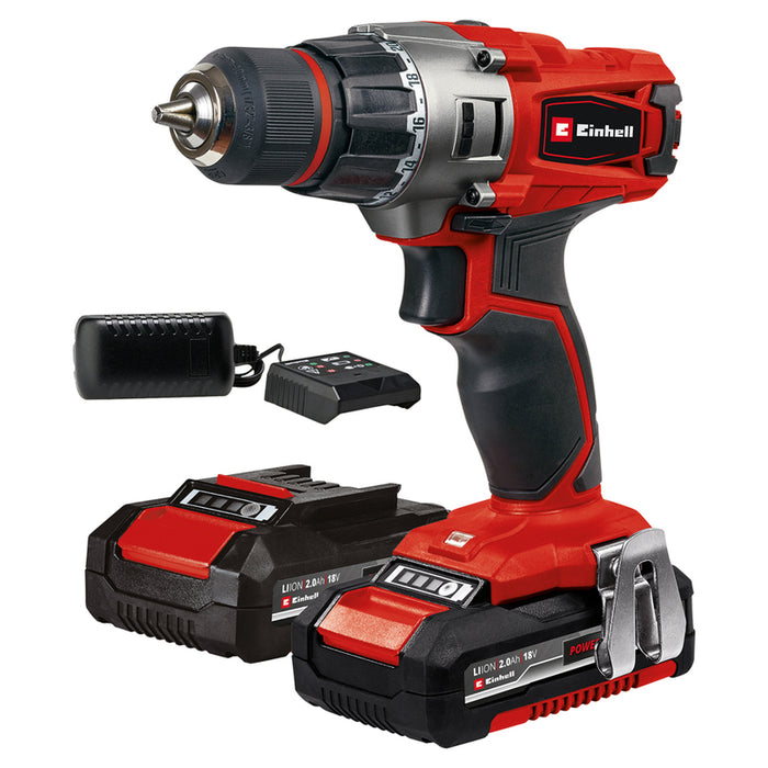 CORDLESS DRILL EINHELL TE-CD 18/2 PXC 18 V, 44.00 nm, NUMBER OF BATTERIES 2, 2.00 Ah
