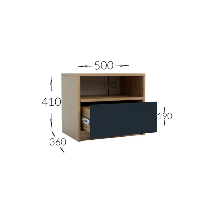 BEDSIDE TABLE VIVA EKO ECO 50X36X41 CM.