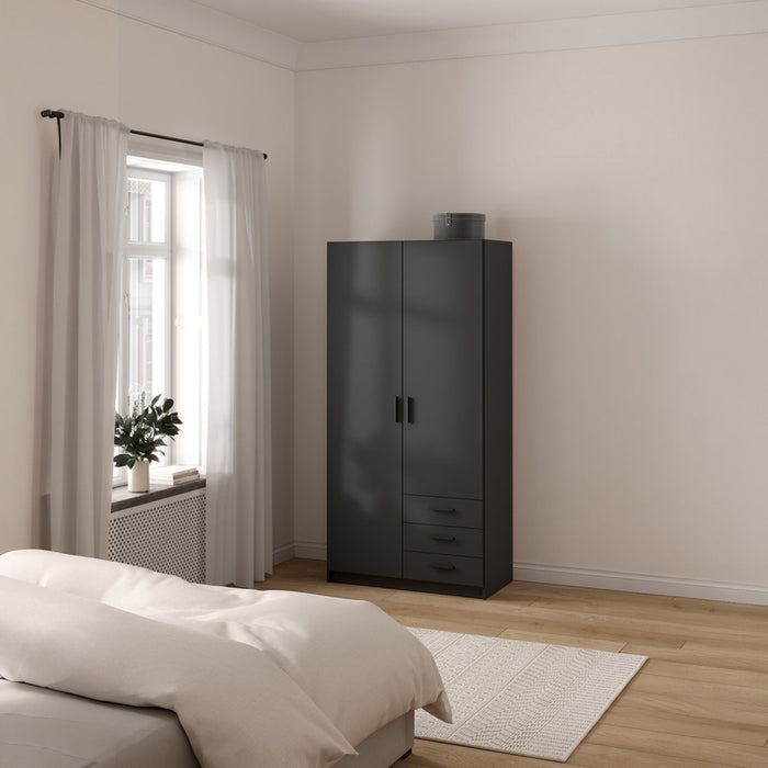 DOUBLE WING WARDROBE EKO SPRINT 98X200X49 CM ANTHRACITE