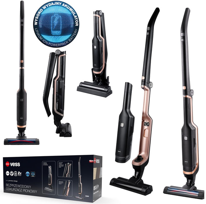 OB90 ELDOM, VESS upright vacuum cleaner, cordless, electric brush
