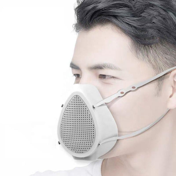 Electric Silicone mask with fan CM2 for easy breathing reusable with 6 replaceable filters - Medicine Masks against air