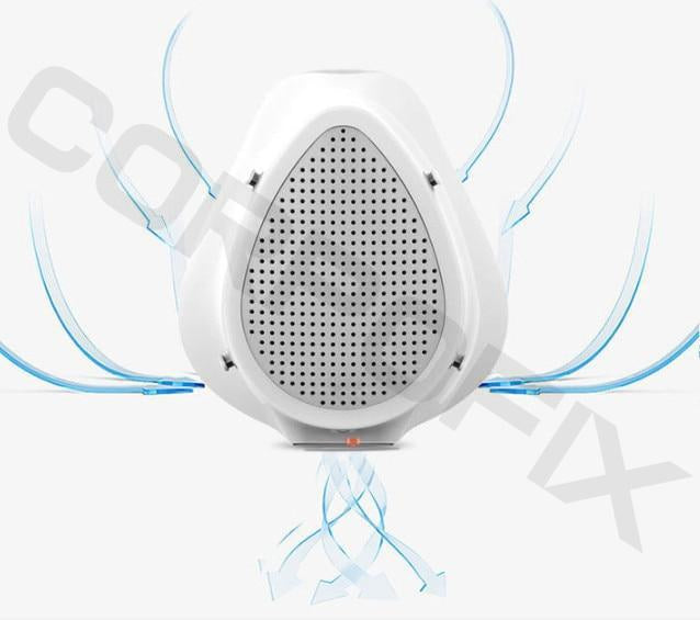 Electric Silicone mask with fan CM2 for easy breathing reusable with 6 replaceable filters - Medicine Masks against air