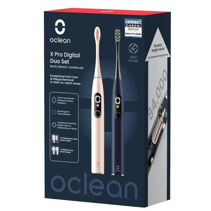 Electric toothbrush Oclean X Pro Digital Duo Set Dark Blue +Golden 100 - Електрически четки<<<Устна