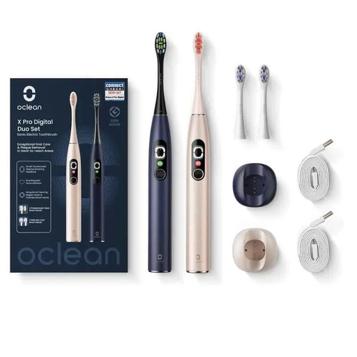 Electric toothbrush Oclean X Pro Digital Duo Set Dark Blue +Golden 100 - Електрически четки<<<Устна