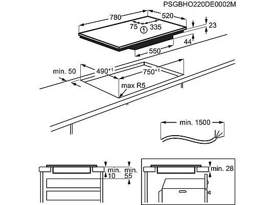 Built-in ceramic hob Electrolux EIV83443CT, Induction