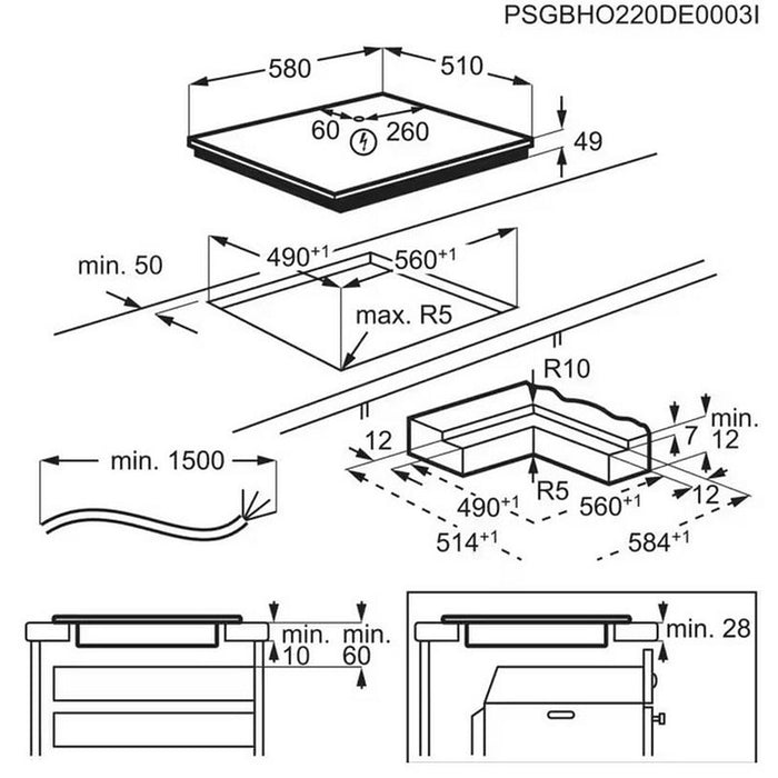 Built-in ceramic hob Electrolux EIS62453IZ, Induction