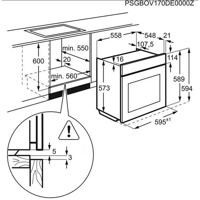 Built-in oven Electrolux EOD6P77WX, 72, Push buttons, A+, Pyrolysis