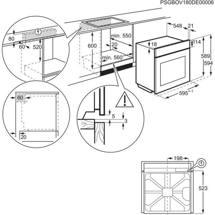 Built-in oven Electrolux EOE8P39WV, 72, A+, Pyrolysis, Sensor