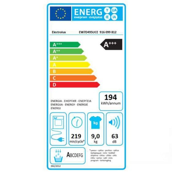 Tumble dryer ELECTROLUX EW7D495UCE, 9 kg, Wi-Fi, class C