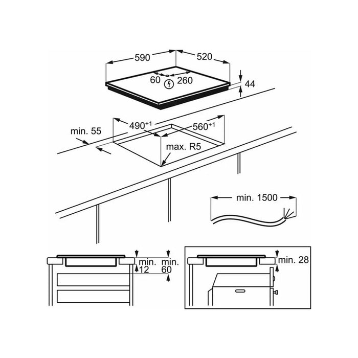 Built-in hob ELECTROLUX LIT60336C, Induction without frame