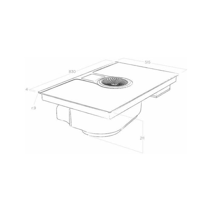 Built-in Induction Cooktop with ELICA NIKOLATESLA BL/A/83 hood
