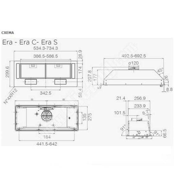 Built-in hood ELICA ERA C BL/A/52