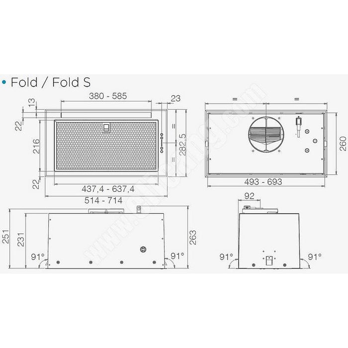 Built-in hood ELICA Fold BL MAT 52