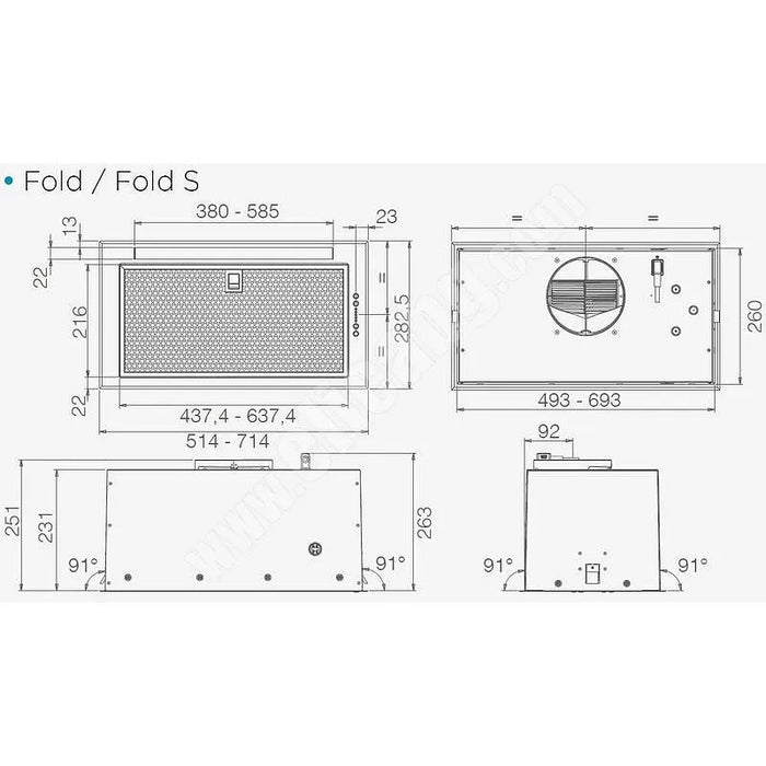 Built-in hood ELICA Fold S IX 52