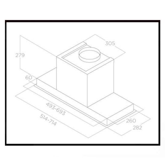 Built-in hood ELICA Hidden 2.0 BL MAT 52/60