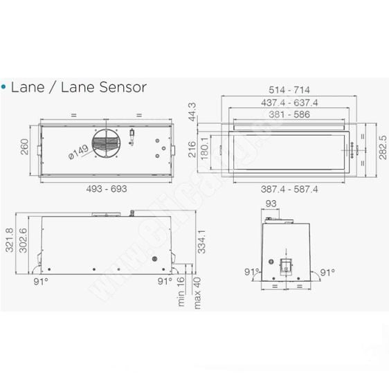 Built-in hood ELICA Lane BL MAT 72, 650m3