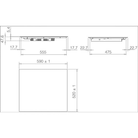 Built-in induction hob ELICA Ratio Connex 603 Plus BL