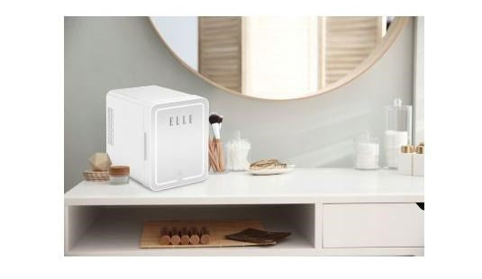 Mini fridge with LED make-up mirror ELLE 4L white