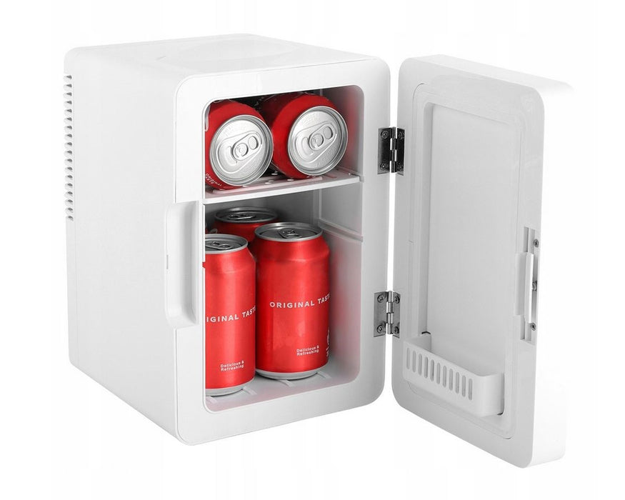 ELLE 6L white mini fridge with LED make-up mirror