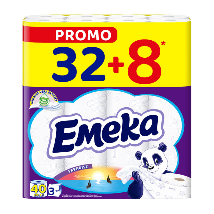 TOILET PAPER 3-LAYER PARADISE 24+6PCS EMEKA