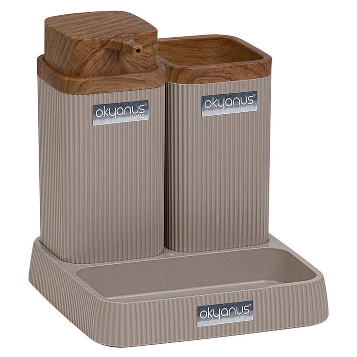 SOAP DISPENSER BRUSH HOLDER BEIGE EMIR