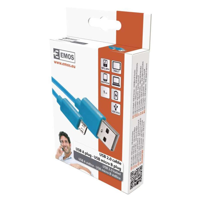 MICRO USB CABLE 2.0, 1M BLUE