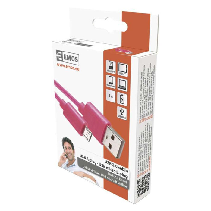 MICRO USB CABLE 2.0,1M PINK