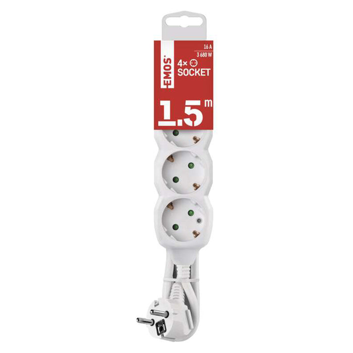 SPLITTER 4 SOCKETS 1.5M 16A EMOS