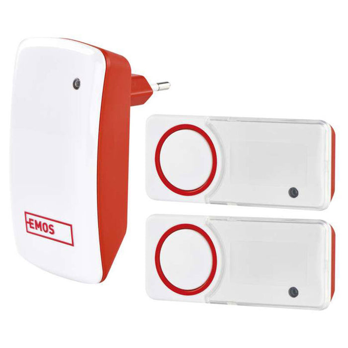 WIRELESS DOORBELL WITH 2 KINETIC BUTTONS 220V EMOS P5750.2T