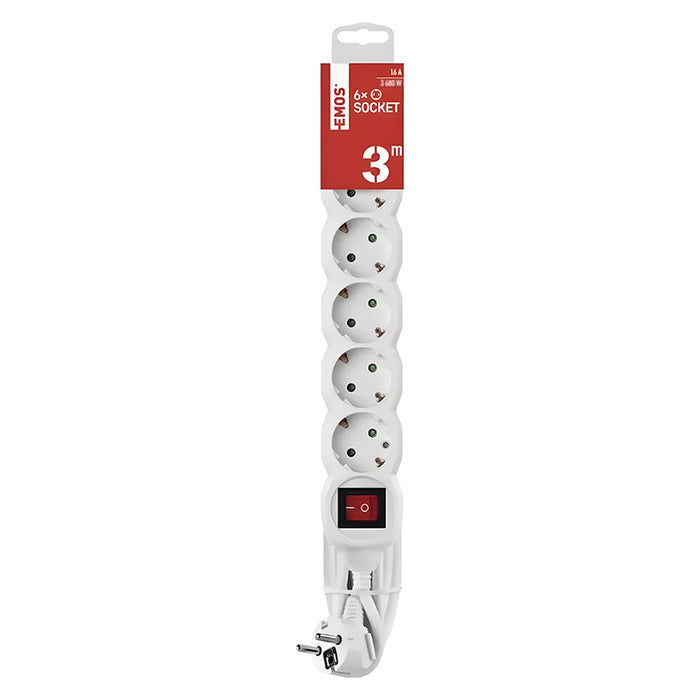 Connector EMOS 16A 6 HN.3M/KEY 4244 WHITE