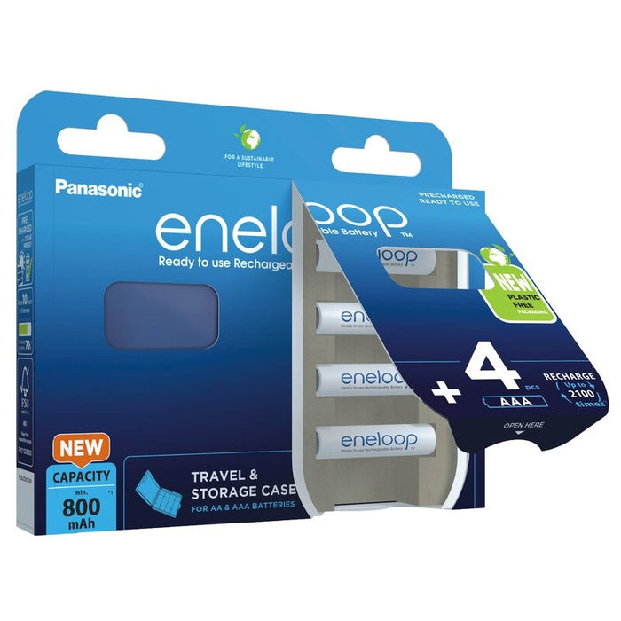 4BP. BATTERIES BLUE CASE AAA 800 ENELOOP