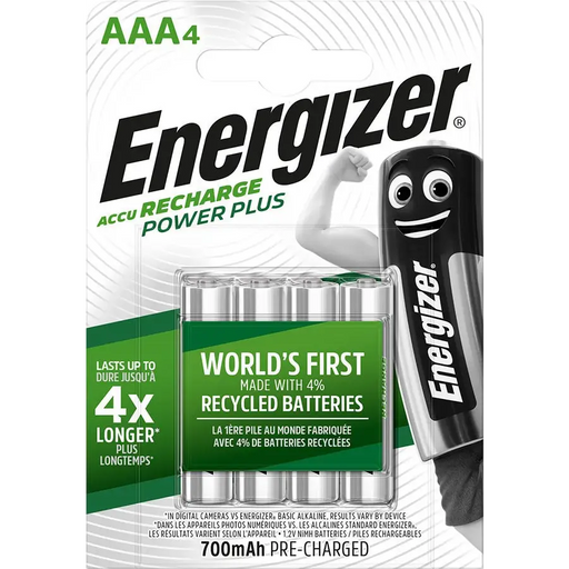 ENERGIZER BATTERY Accu Recharge Power Plus 700 mAh AAA HR3/4 Rechargeable 4 pieces - Rechargeable