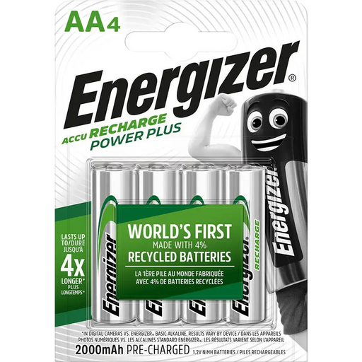 ENERGIZER BATTERY RECHARGEABLE POWER PLUS AA HR6/4 2000mAh - Rechargeable batteriesBAL-AKM<<<batteries
